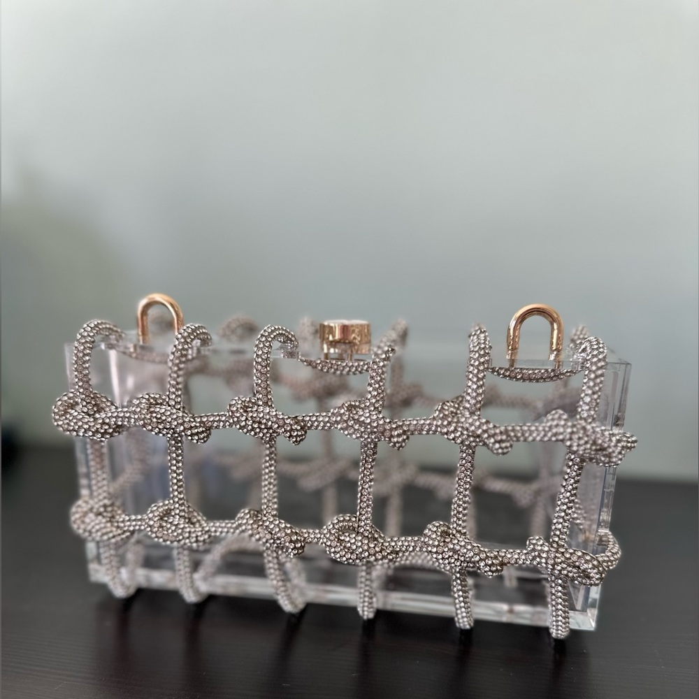 Transparent Rhinestone bag clutch - Picture 7 of 8